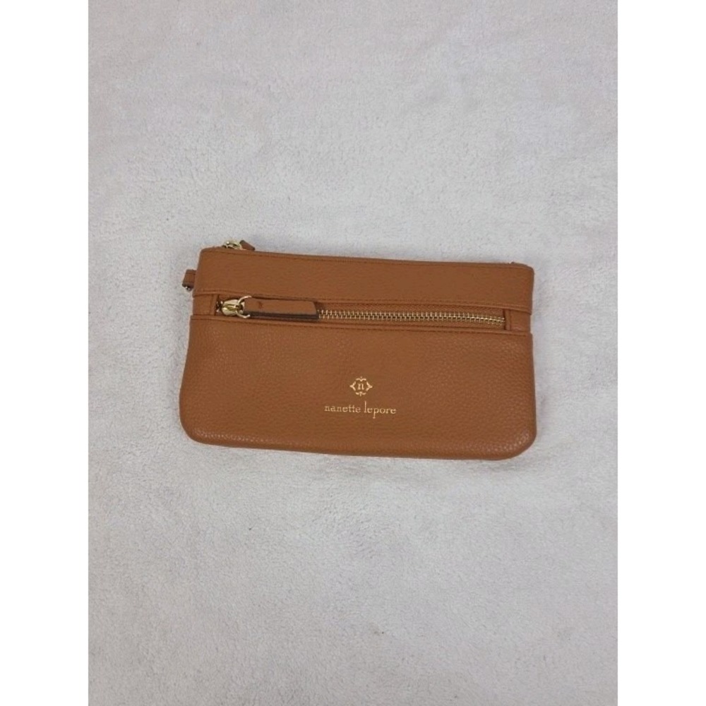 Nanette Lepore Women's Brown Pebbled Faux Leather Zipper Wallet - Picture 6 of 10
